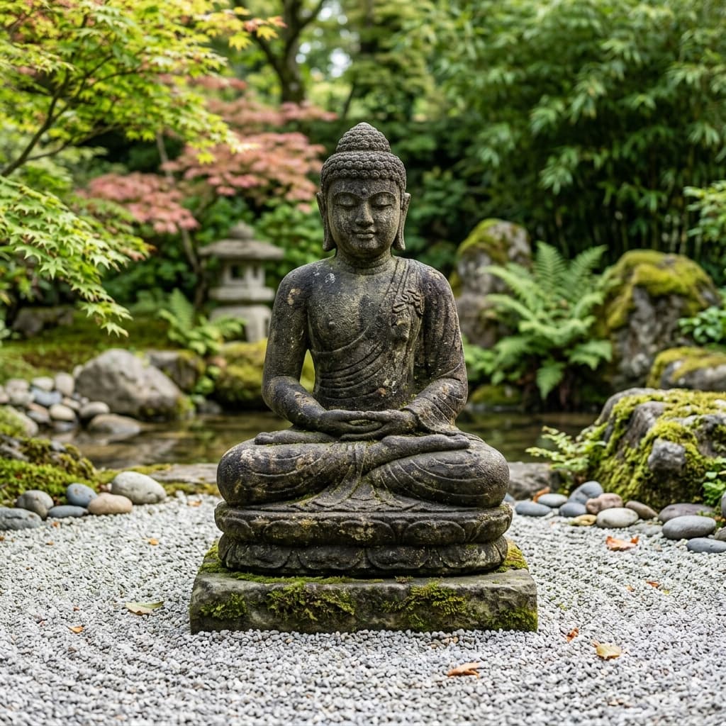 Bouddha Mediation — Statuette Pierre Reconstituee