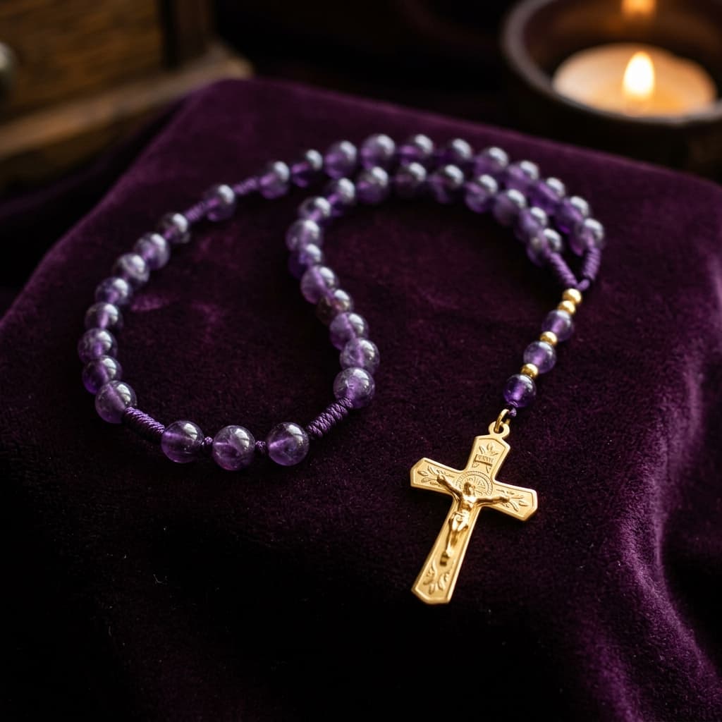 Tasbih / Chapelet Améthyste — Taille Normale