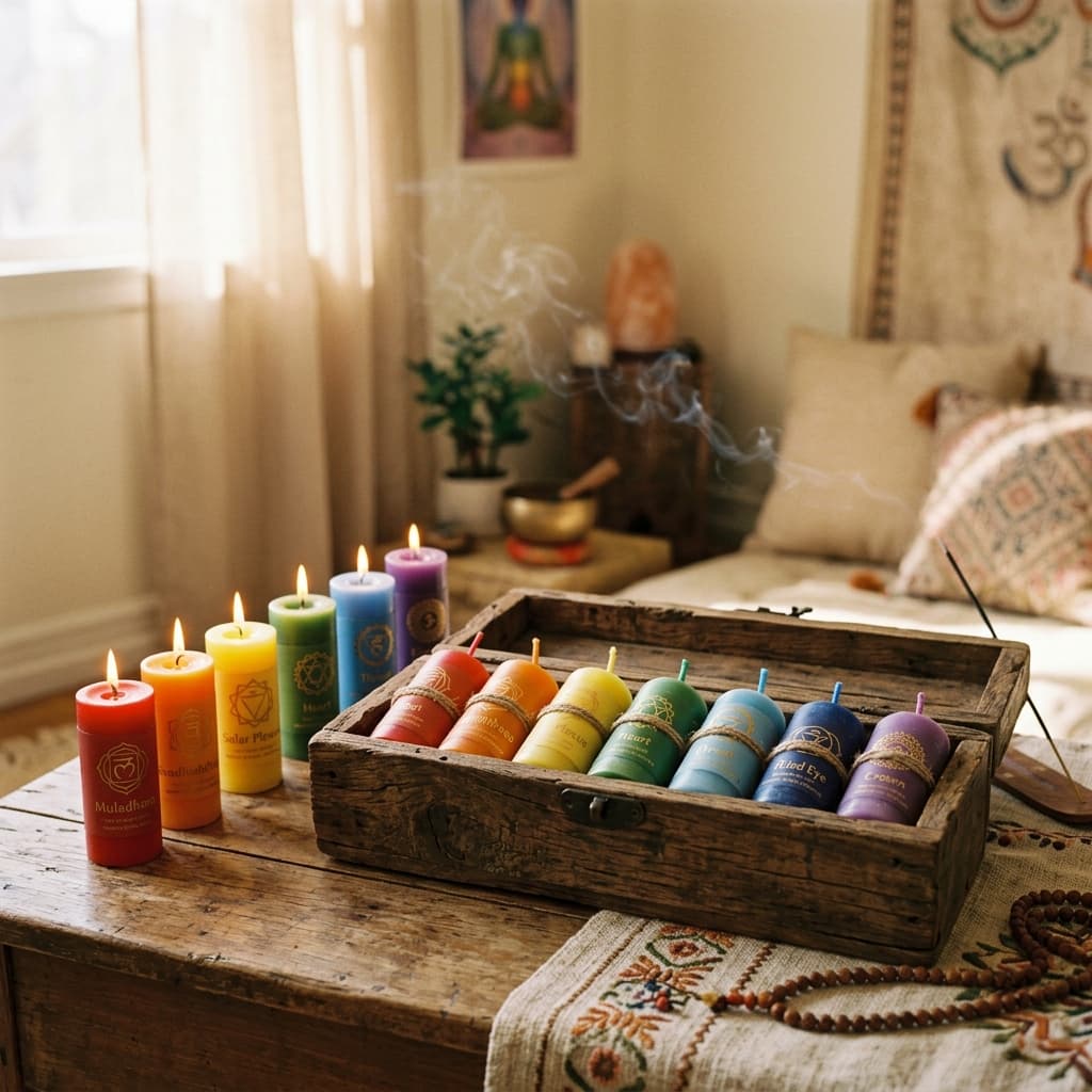 Coffret 7 Bougies Rituelles Chakras
