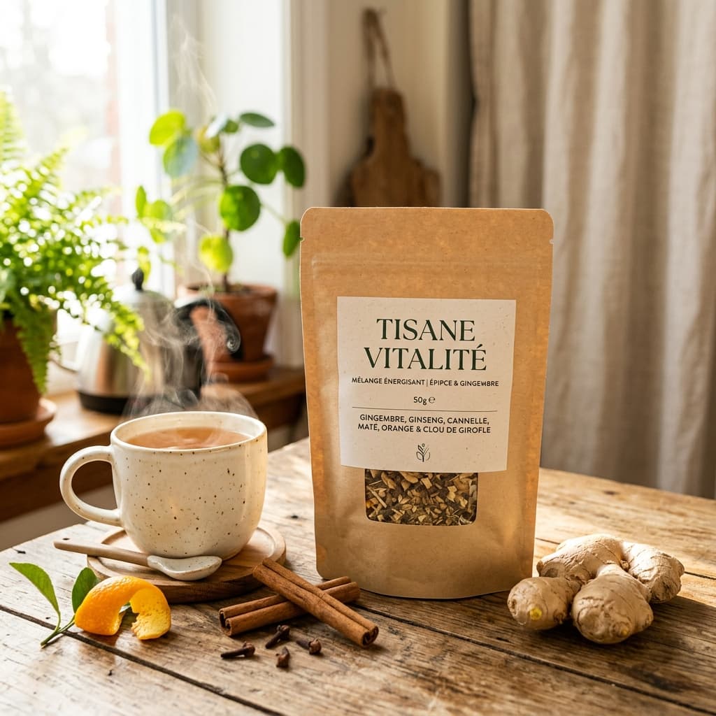 Tisane Vitalite — Ginseng, Gingembre & Cannelle (50 g)